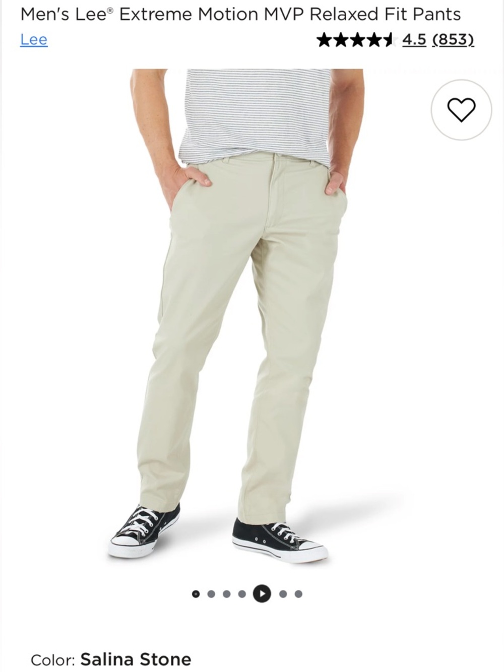 Lee Salina Stone Relaxed Fit Chinos